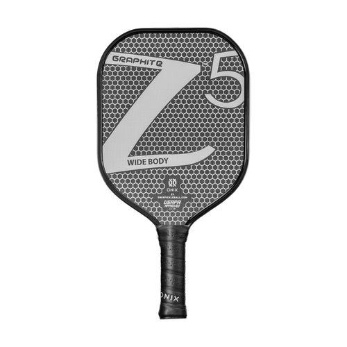 Graphite ONIX Z5 Pickleball Paddle (Graphite Carbon Fiber Face with Rough Texture Surface, Cushion Comfort Grip and Nomex Honeycomb Core for Touch, Control, and Power),White