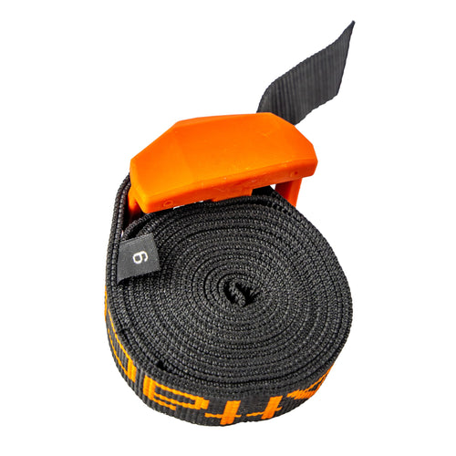 Cam Strap YakAttack 9' x 1" | Heavy Duty Polyester Kayak Tie Down | Rubber Buckle Cover | Single Pack | Durable Webbing | Made in USA