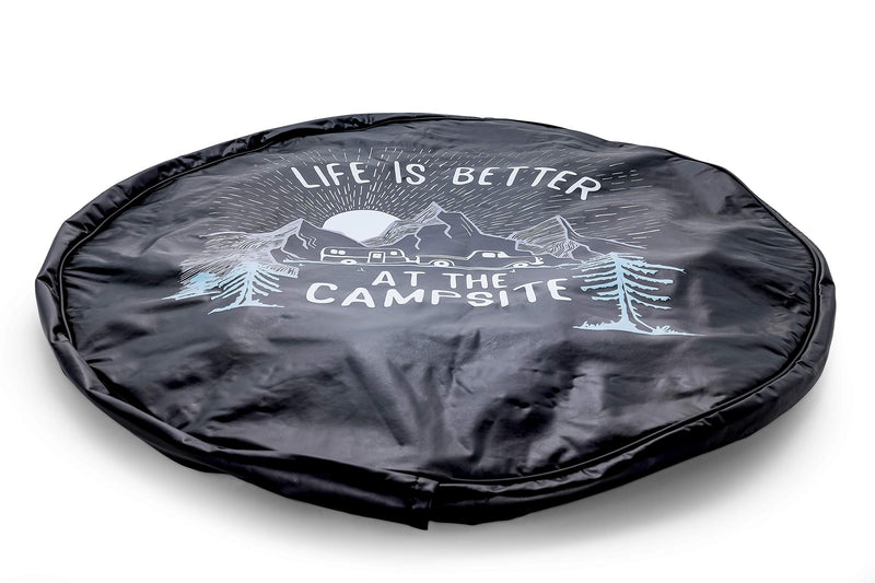 27' Camco Life is Better at Campsite Vinyl Cover with Elastic Hem-Durable Design Keeps Dirt, Rain, and Sun Away from Your Spare Tire (53290)