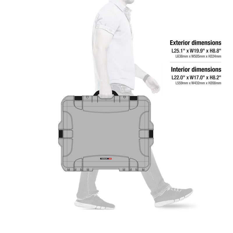 Waterproof Nanuk 945 Hard Case with Padded Dividers - Silver