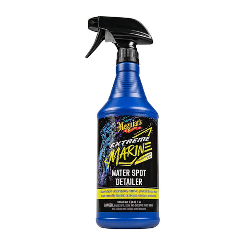 Meguiar's Marine Extreme Water Spot Detailer - Hard Water Stain Remover that Offers Additional Shine and Protection in One Advanced Detailing Spray - Non-Abrasive Formula, 32 Oz Spray