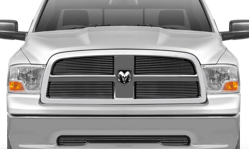 Horizontal T-Rex 21456 Aluminum Polished Finish Billet Grille Overlay for Dodge Ram Pickup 1500