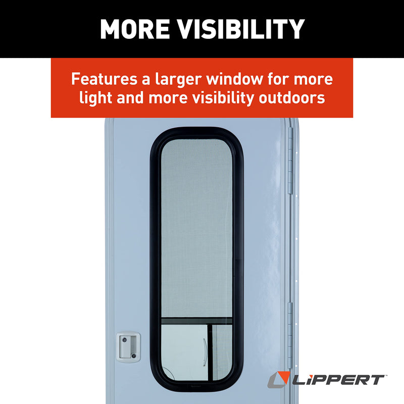Upgraded RV Radius Entry Door with Right Hinge and Screen Door