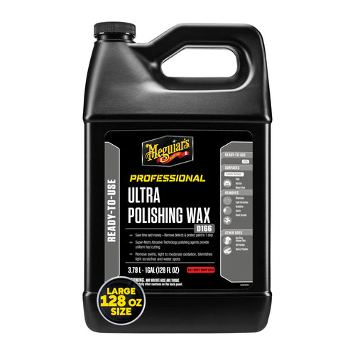 Meguiar's Ultra Polishing Wax Professional D16601 - Premium Scratch Removal, Car Polish, and Car Wax in One - One-Step Cleaner Wax that's Easy to Use - Restores Clarity and Shine, 128 Oz, 1 Gal