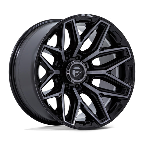 FUEL OFF-ROAD 20X9 FLUX 8X170 5.04 1mm GLOSS BLACK BRUSHED FACE WITH GRAY TINT - FC854BT20908701