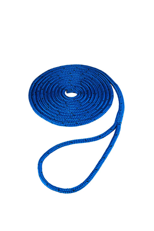 Dock Line Attwood 11750-7 Solid Braided Multifilament Polypropylene (MFP), 3/8-Inch, 15 Feet Long, Bare Ends, Blue