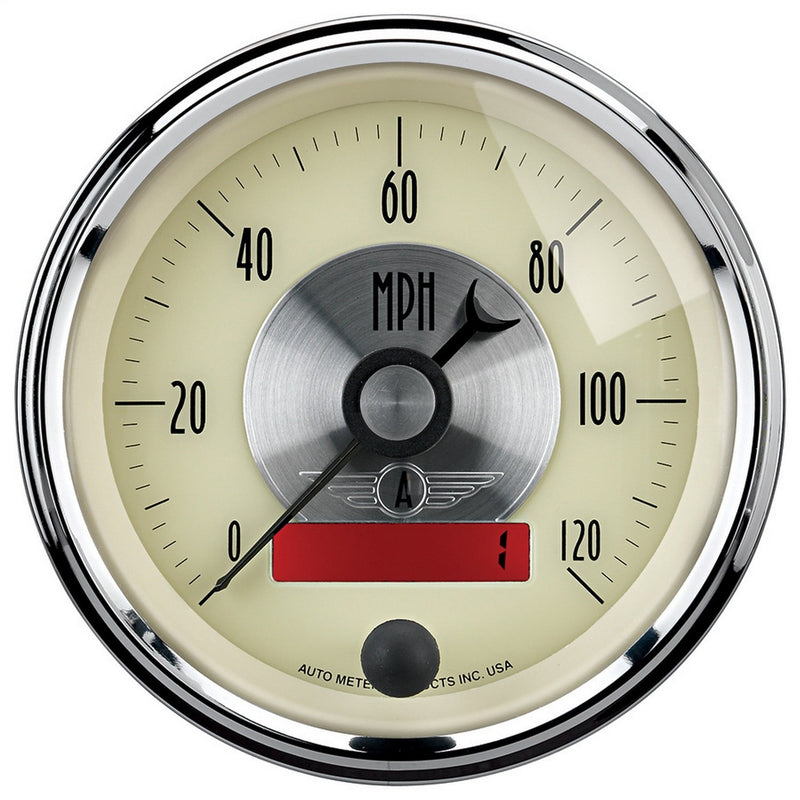 Auto Meter Prestige 2087 Antique Ivory 3-3/8" 0-120 mph Programmable LCD Speedometer Gauge