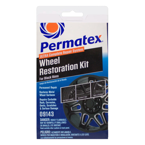 Wheel Restoration Kit Permatex 09143 - Black - Easy-to-Use Do It Yourself Kit Repairs Unappealing Wheel Damage Including Curbside Rash, Corrosion, and Scuffs for Like New Appearance
