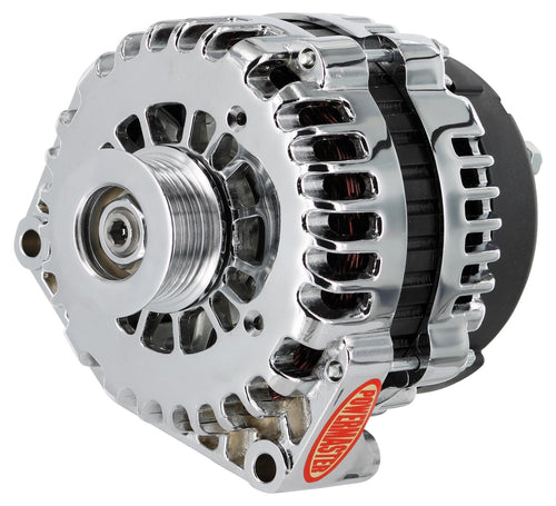 Chrome Powermaster 38302 Alternator (AD244 215A 6 Groove Pulley with 2 pin OE Hookup FR-L Regular)