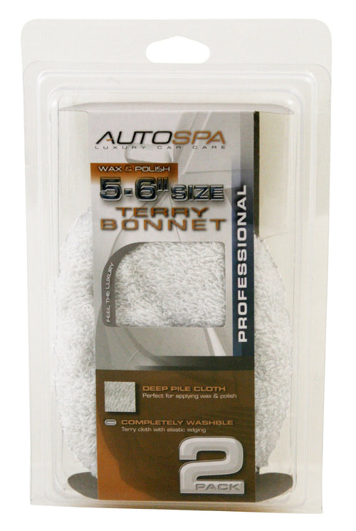 5-6" Cotton Terry Polishing Bonnet AutoSpa (2-Pack)