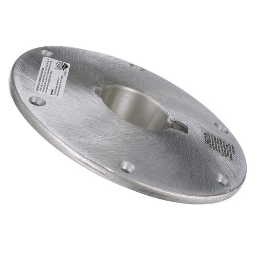 Attwood Wedge 2-Inch Base Plate, Round, Brushed Aluminum, 9-Inch Diameter, Extends 2 Inches Below Deck