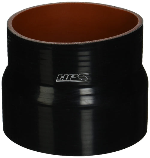 HPS Silicone High Temperature HTSR-450-500-L4-BLK 4-ply Reinforced Reducer Coupler Hose, 40 PSI Maximum Pressure, 4" Length, 4-1/2" > 5" ID, Black