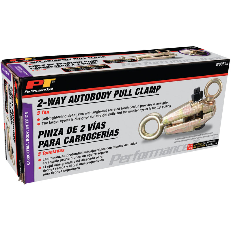 W80545 Performance Tool 5-Ton, 2-Way Autobody Frame Pull Clamp for Frame Straightening and Body Repair Work