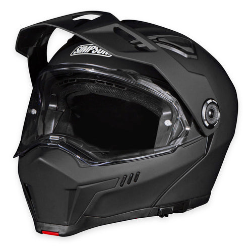 Journey Bandit Simpson Motorcycle Helmet - Matte Black - 2XL | Off Road Dirt Bike UTV Motocross ATV | Modular Full-Face Flip Up | Clear Pinlock Anti-Fog Visor Shield | DOT ECE Certified (JB32X)