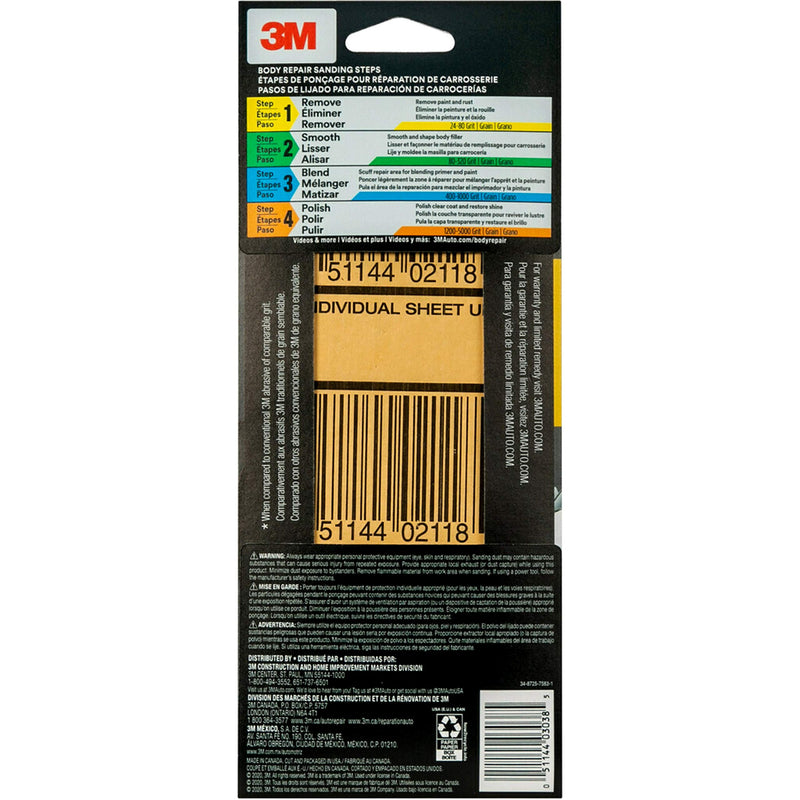 3M Sandpaper, 40 Grit, 03038, 5 Sheets, 3 2/3 in x 9 in