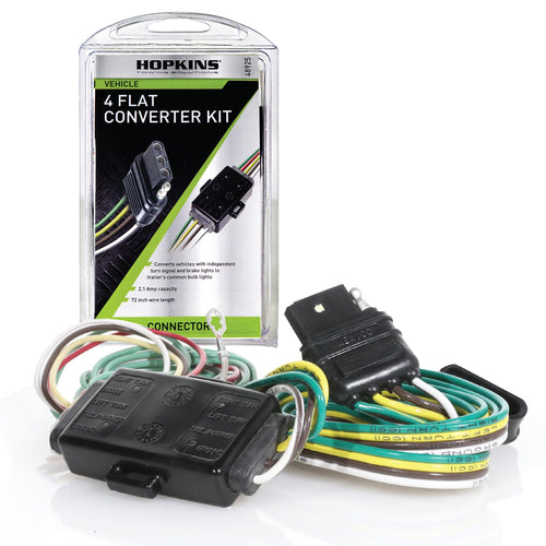 Tail Light Converter Hopkins 48925 with 4 Wire Flat Extension, 72 inch length