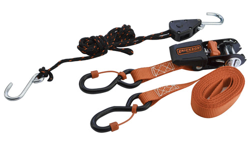 31406 Erickson Light Duty Combo (Pack Contains Two (2) 1/8" x6' Tite Ropes and Two (2) 3/4" x 10' Mini Ratchet Strap with Cap Locks), 4 Pack