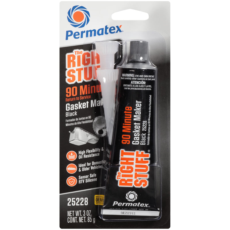 Permatex The Right Stuff 90 Minute Black Gasket Maker, 3 oz, 1 Count (Pack of 1) 25228