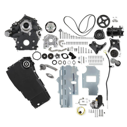 Holley Godzilla High-Mount Accessory Drive - Complete - F100 Swap - 20-345BK - Black