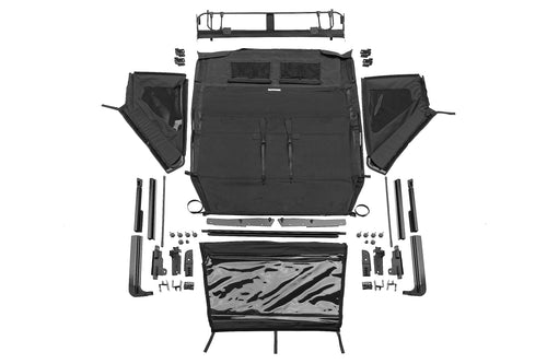 TrailView Fastback Soft Top RAMPAGE PRODUCTS for Jeep Wrangler JL | Black Diamond, Vinyl | 139435 | Fits 2018-2025 Jeep Wrangler JLU Rubicon/Sahara/Sport S/Sport 4-Door