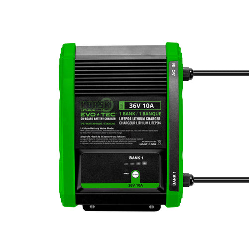 Lithium EVO-TEC™ Norsk 36V 10A 1-Bank On-Board Charger | Waterproof IP67 | Wake Mode
