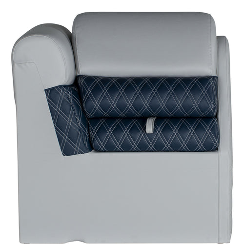 Lippert Lean Back Sunset Collection Pontoon Chaise, Ergonomic Foam Cushioning, Marine-Grade Vinyl, Hinged Seat with Dry Storage, Corrosion-Resistant Hardware, 31"L x 32.25"W x 18"H - 2024024097