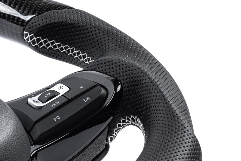 Steering Wheel APR MS100202 - Carbon Fiber/Leather - Silver
