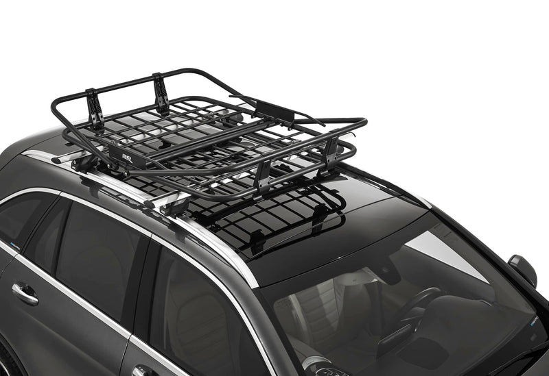 Transforming 3D MAXpider Roof Basket - Rooftop Cargo Basket, 52” x 43”, Adjustable Folding Multiple Configuration, Secure Luggage Storage Carrier, Mount on Universal Cross Bars for SUV/Truck/Car