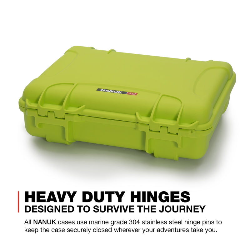 Waterproof Nanuk 910 Carry-on Hard Case with Foam Insert for DJI Mavic Mini 2 Fly More - Lime