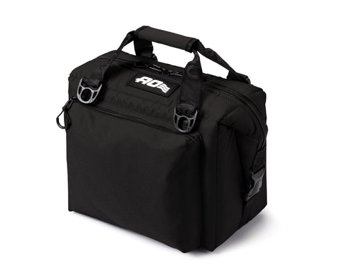 Caravan AO Coolers Canvas Soft Cooler with High-Density Insulation, Oversized Storage Pockets, Black, 12-Can
