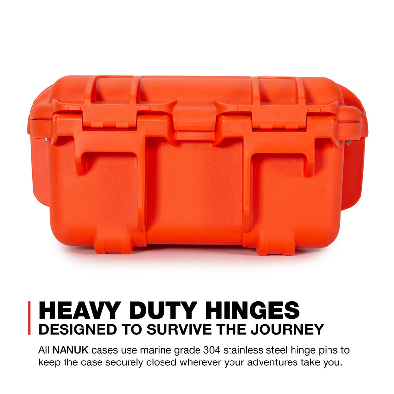 Waterproof Nanuk 905 Hard Case with Padded Dividers - Orange (905-2003)