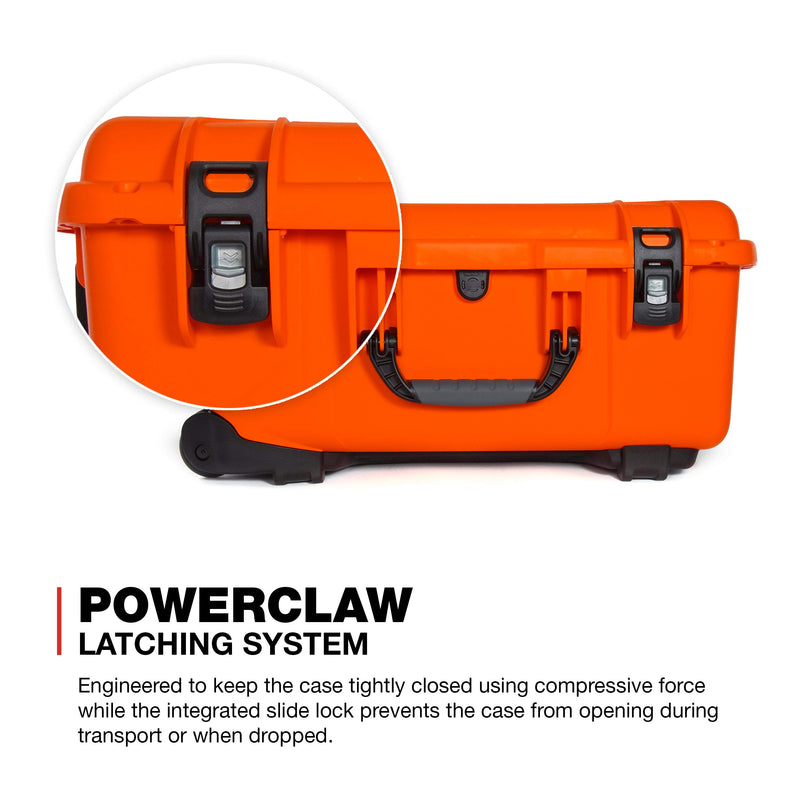 Waterproof Nanuk 955 Hard Case with Wheels and Foam Insert - Orange