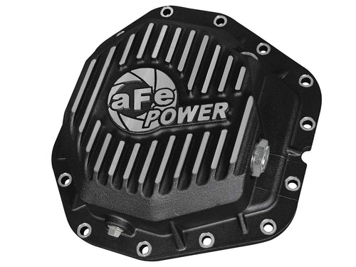 aFe POWER Rear Differential Cover Pro Series Black w/Machined Fins - #46-70382 - Ford Diesel Trucks 17-23 V8-6.7L (td) (Dana M300-14)