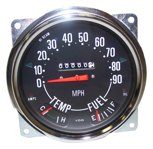 Speedometer Assembly Crown Automotive 914845, Black White Amber
