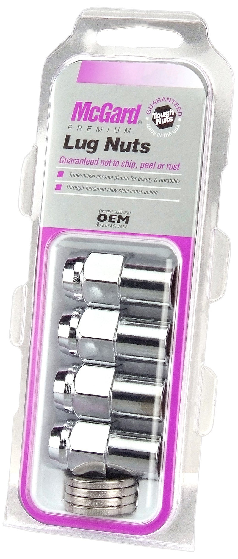Chrome MCGARD Regular .746" Shank Style Lug Nuts (1/2" - 20 Thread Size) - Set of 4