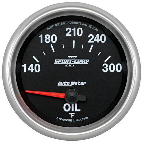 Auto Meter Sport-Comp II 2-5/8" 140-340 Degree F Short Sweep Electric Oil Temperature Gauge 7648