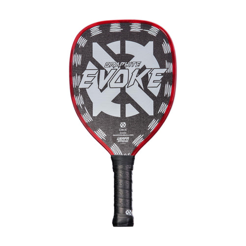 Graphite Onix Evoke Tear Drop Pickleball Paddle Features Tear Drop Shape, Polypropylene Core, and Graphite Face, White
