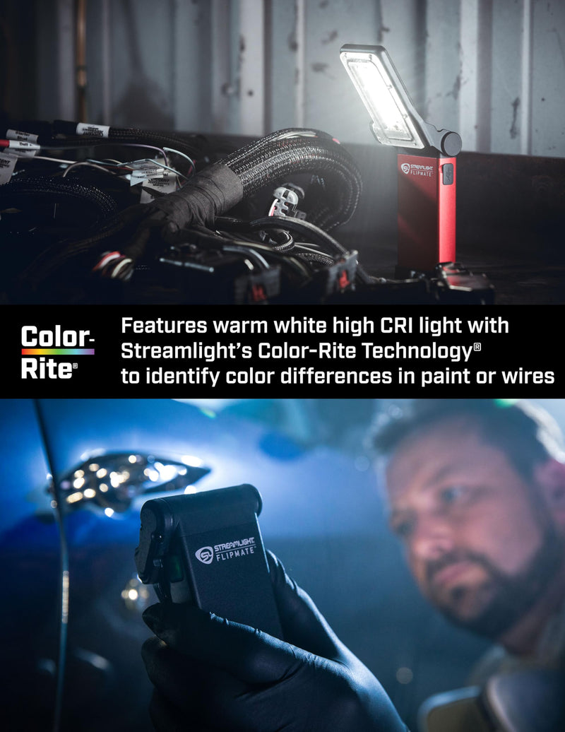 Flipmate Streamlight 500-Lumen USB Rechargeable Multi-Function Compact Work Light, Black
