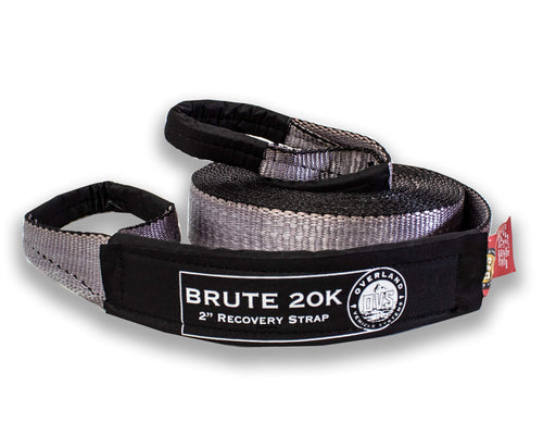 Tow Strap Overland Vehicle Systems 20,000 lb. 2" x 30' Gray with Black Ends & Storage Bag Universal - 20,000 lb. Breaking Strength - for Use in Automotive Recovery and Towing