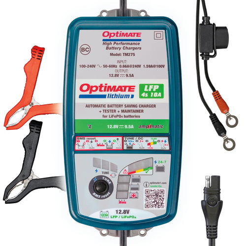 Lithium Optimate 4s 10A, TM275v2, 10-Step 12.8V 10A High Performance Battery Saving Charger & Maintainer