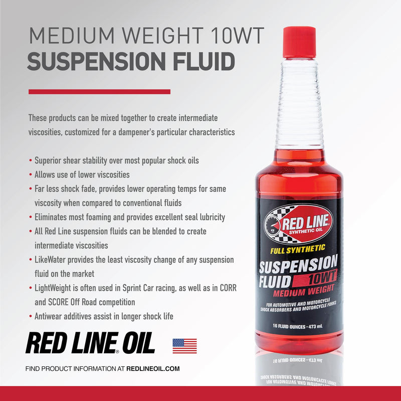 10WT Red Line Medium Synthetic Suspension Fluid (Red) - 16 Ounce