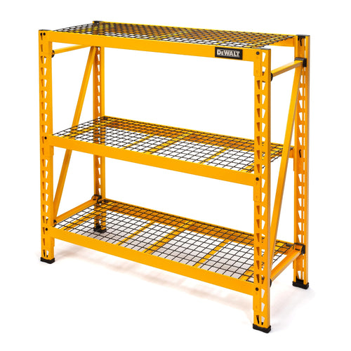 4-Foot Tall DEWALT, 3 Shelf Steel Wire Deck Industrial Storage Rack, Adjustable for Custom Workshop/Garage Storage Solutions, Total Capacity: 4,500 lb.