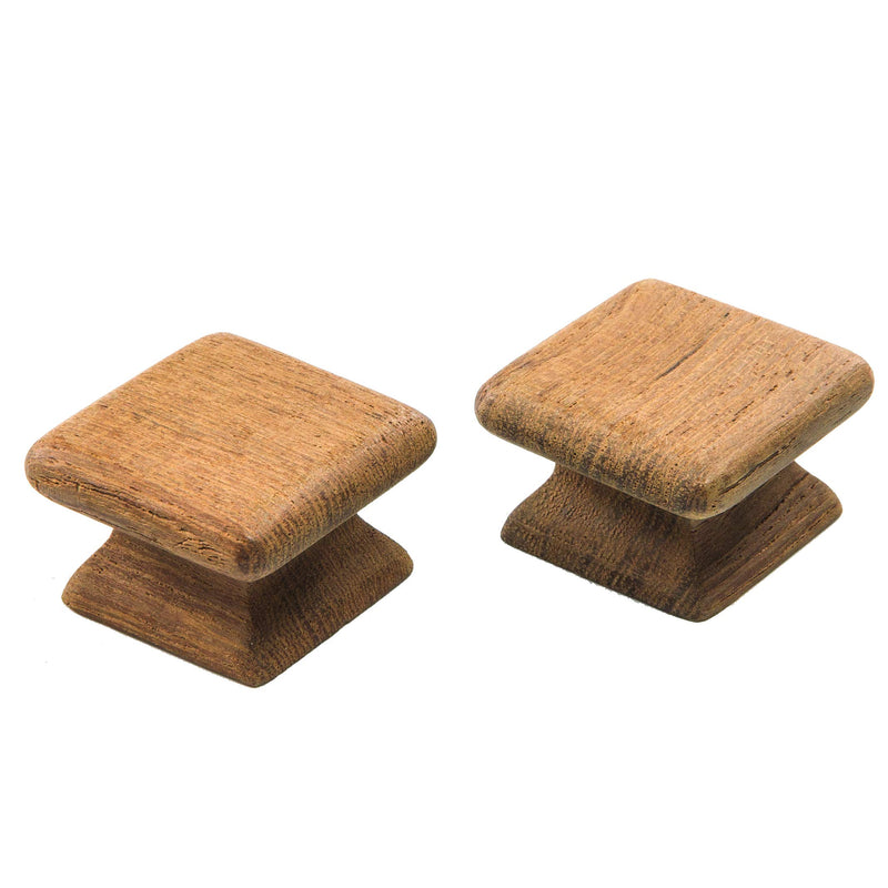 Teak Whitecap Square Drawer Knob