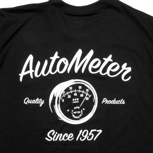 T-Shirt AutoMeter 0423M, Black, Vintage, Adult Medium