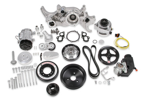 Premium Polished Holley 20-200P Mid-Mount Complete Accessory System for LT Engines