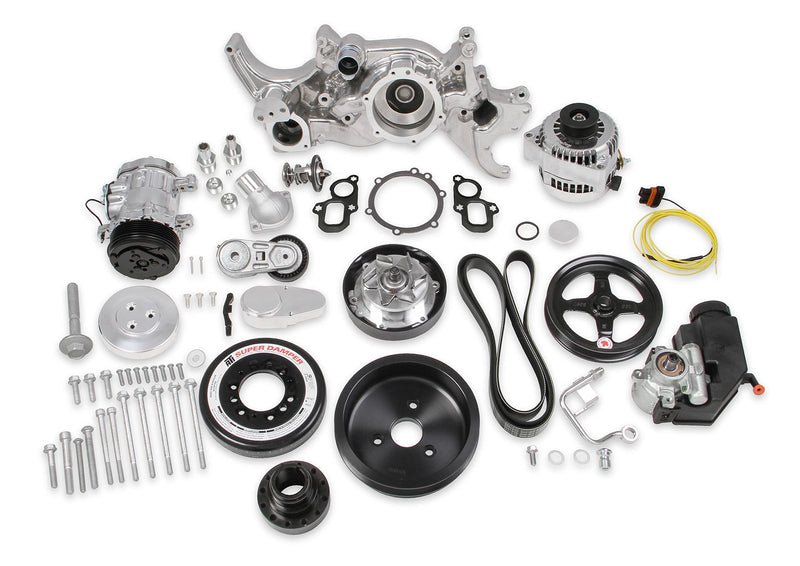 Premium Polished Holley 20-200P Mid-Mount Complete Accessory System for LT Engines
