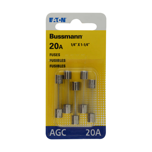 BP/AGC-20 Bussmann 20 Amp Fast Acting Glass Tube Fuse , yellow