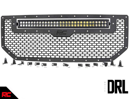 30" Rough Country Mesh White DRL LED Grille for 14-15 GMC Sierra 1500-70190DRL