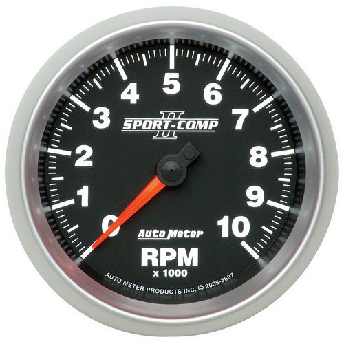 AUTO METER Sport-Comp II 3-3/8" 10000 RPM In-Dash Tachometer 3697
