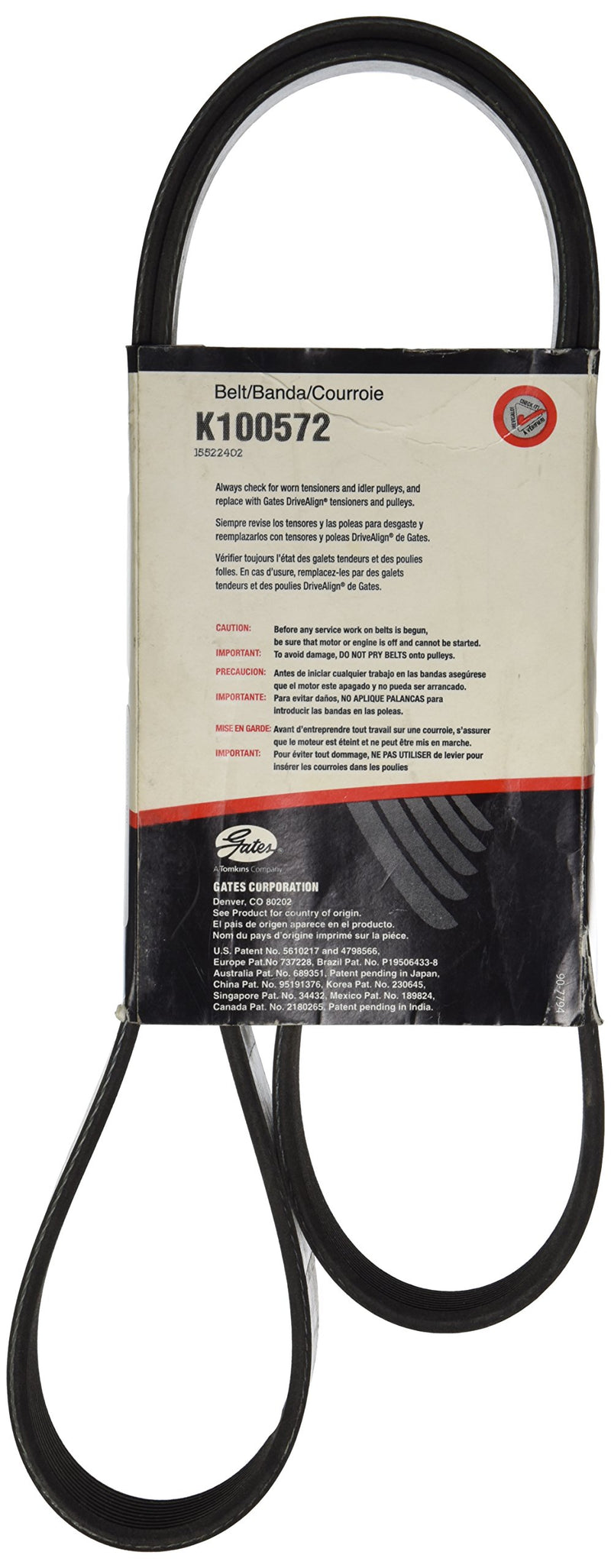 Micro V Gates K100572 Serpentine Drive Belt